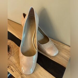 Stuart Weitzman Marymid Bambina Aniline Patent Leather  Block Heel Pump 11.5 M